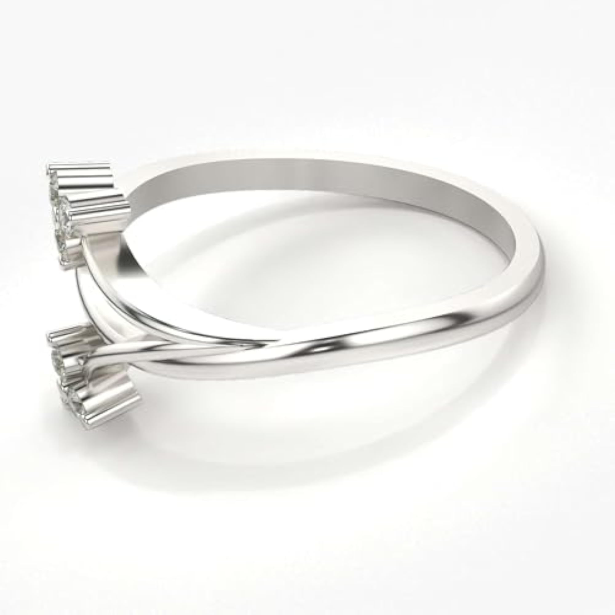 Women's Sterling Silver & Lab Grown Diamond 0.11cts Ring, Stylish