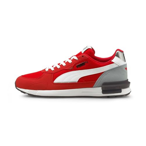 Image of Puma Unisex-Adult Graviton High Risk Red White-Glacial Blue Black-Dark Shadow Running Shoe - 5 UK (38073809)