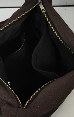 Image of ROUGH Canvas Cotton messenger bag.15'' Lap top. Large size 36x27x11 cm(12Ltr) Metal zipper closure. Allround pockets. Vintage look. Antique fittings.Sustainable