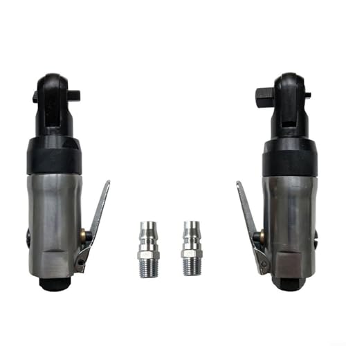 HomeVortex Professional Pneumatic Air Ratchet Wrench Square Drive Tool Set 1/4 Inch 3/8 Inch With Adapters For Auto Repair Mechanical Workshop 300 RPM 90 PSI Power Tool(3/8inch EU)