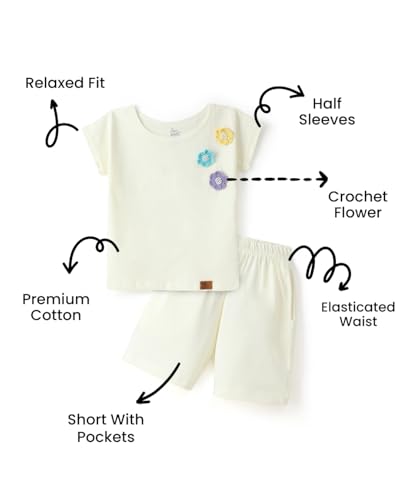 Image of Girls Premium Cotton Printed T-Shirt & Shorts Set | Summer Wear Comfortable Loungewear Clothing Set | Girls Co-Ord Set | Casual Half Sleeve Printed Top & Bottom Set