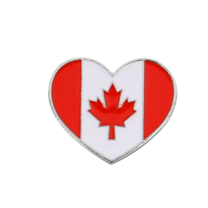 PinposniCanada National Flag Enamel Pin and the Canadian heart-shaped National Emblem Badge Brooch For Backpack and Coat