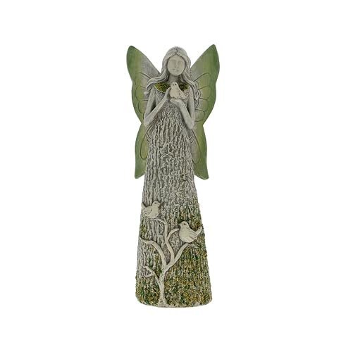 Pavilion Gift Company- Birds - 9" Resin Angel Figurine Moss Nature Religion Religious Faith Bird Tree Rustic Home Decor