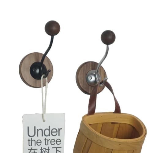 Copfeu 2 Pcs Magnetic Hooks Neodymium Magnet Wall Hooks for Hanging Coats Robes Backpacks Bags Hats Keys Mugs Cups Towels (A+B)