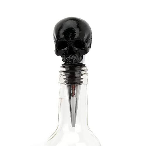 Black Skull Wine Bottle Stopper - Stainless Steel Resin Silicone Cool Stopper Wine Champagne Lovers For Gifts, Bar, Holiday Party, Wedding, New Housewarming, Halloween, Christmas #TOP4