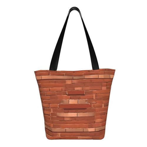 red brick wall texture Print Comfortable Shoulder Bag Summer HandbagTravel Beach Work Daily Use Versatile Carry3