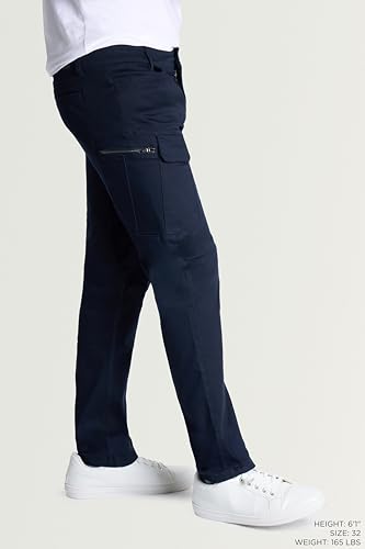 X RAY Men's Stretch Cargo Pants, Casual Flex Hiking Multi-Pocket Tactical Work Slim Fit Cargo Pants for Men3