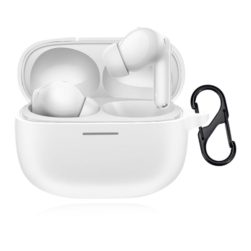 For Redmi Buds 6 Pro ケース カバー Mosasa Redmi Buds 6 Pro シリコン保護ケース 充電便利 全面保護 紛失防止 滑り止め 軽量 キズ防止 スリム 薄型 旅行 耐衝撃 防塵-ホワイト