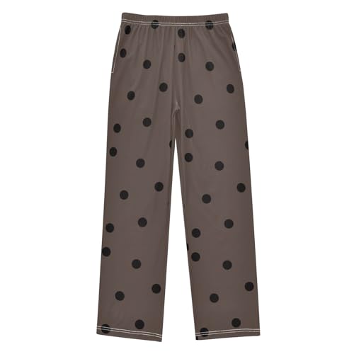Boys' Pants Small Black Polka Dots Grey Long Bottoms Jogger Pants Elastic Waist Trousers with Pockets S-XL
