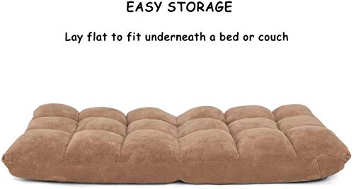 ARLIME 14-Position Floor Sofa, Folding Gaming Sofa Chair, Comfy Cushions & Study Steel Frame, Angle Adjustable Sleeper Bed, Couch Recliner (Tan)