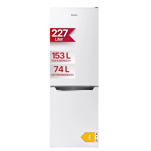 Amica Kühl‑Gefrierkombination freistehend 227 l VitControlPlus Superkühlfunktion FrostControl 159,3 x 54 x 55 cm – Kühlschrank mit Gefrierfach unten Weiß