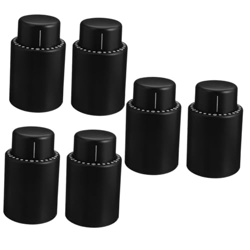 ULTECHNOVO 3 Series Corcho Dispensador Alcohol Vino Etiqueta Cazador De Focas Refrigeradores Sin Cable Vinagre Ahorrador Recargable Whisky Aireador Tapón Vacío El Plastico Black 2 Piezas X 3