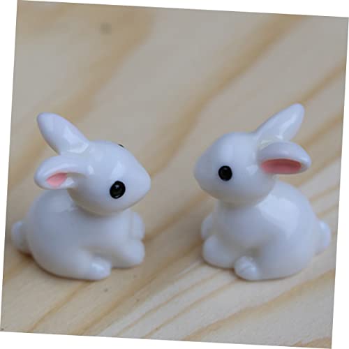 NOLITOY 20 Unidades páscoa mini figuras de mini coelho ornamento artesanato em resina acessórios de