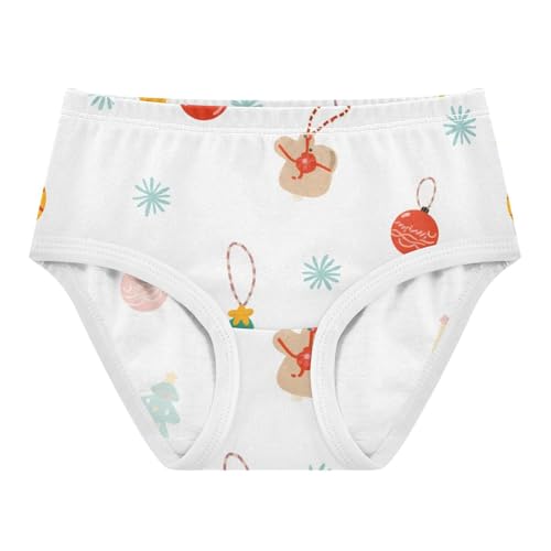 Breathable Girls' Panties Breathable Toddler Underwear for Girls Christmas Ornaments in Sizes 2T,3T, 4T, 5T, 6Y and 8Y