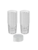 KREFINISH 16 OZ Paint Mixing Cups Disposable Flexible Clear Graduated Plastic Measuring Cups Box of 24 Cups & 4 Lids Use for Automotive Painting, Epoxy Resin, Acrylic Arts, Kitchen - Mixing Ratios
