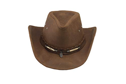 Bullhide Men's Briscoe Leather Cowboy Hat Chocolate Large #TOP1