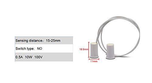 Image of 5 Sets NO Door Window Sensor Magnetic Reed Switch RC 33 Recessed Security Alarm Contacts Normal Open White