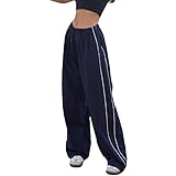 Women's Joggers Pants Pockets Running High Waisted Sweatpants for Women Wide Leg Lounge Cargo Workou