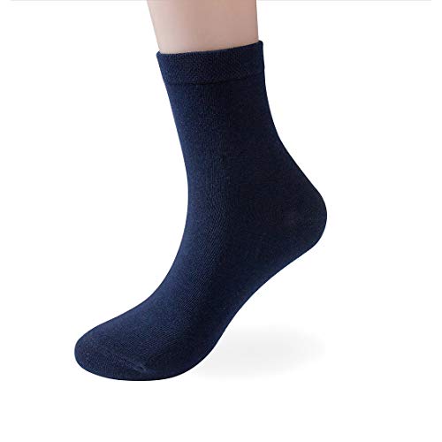 Minfo Women's Thin High Ankle Black Cotton Soft Cozy Crew Socks 6 Pack #TOP4