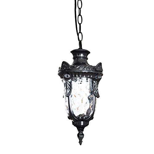 ISCBAFYX Europea Tradicional e27 jardín Villa Metal ip54 balcón Colgante araña de lámpara