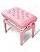 Różowy stołek do fortepianu z litego drewna, luksusowy stołek na ławkę z fortepianem solo, regulacja wysokości 10 cm, 60 x 40 x 50-60 cm