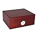 Boîte à cigares Boîte à cigares en cèdre Grande capacité environ 40 Thermomètre à bande hydratante Boîte à cigares thermostatique Noir/Rouge Coffret Cadeau Homme (Couleur : Rouge)