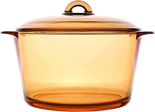 SHANGMAOYO Pentola in Vetro, casseruola in Vetro borosilicato Resistente al Calore for Cucinare con Coperchio e Manico Pentola for Latte for zuppa di Noodle al Cioccolato pentola Piccola