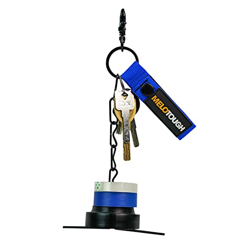 Image of MELOTOUGH Tape Thong for Tool Belt Waist Electricians Tape Holder Chain with Keyring and Trigger snap Hook Blue Color 1 Pack