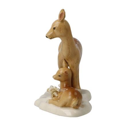 Goebel 66-704-47-1 Figurine Deer in Snow Winter Forest Stoneware Height 14 cm, Multicolor, 14cm - Image 3