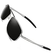 LINVO Classic Square Sunglasses for Men Polarized UV Protection Ultralight Driving Cycling Fishin...