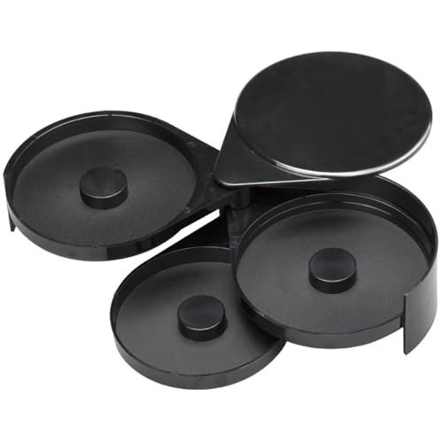 Bosreroy Black Margarita Rimmer Set with 3 Compartments for Salt, Sugar, and Lime Juice, Ideal for Cocktail Preparation
