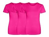 COOZO Donne Pacchetto di 3 Freddo Magliette - Iper Rosa - L
