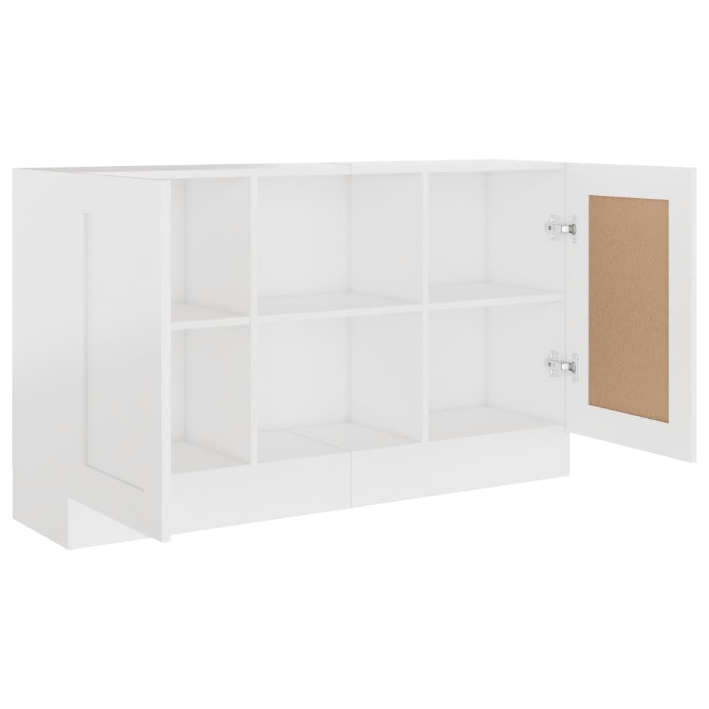 Aparador blanco, 120 x 30,5 x 70 cm, material a base de madera, con 2 estantes y 2 puertas, muebles duraderos para guardar dispositivos multimedia y decoración, armario robusto para pasillo