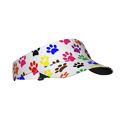 Colorful Paw Prints Sports Sun Visor Hats Twill Ball Adjustable Sun Caps For Men Women #TOP2