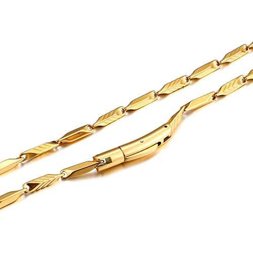 Collier de liaison de chaîne en acier inoxydable femmes 4 mm maille Donnace 60 cm