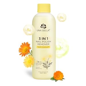UNA GELLA Acetone Nail Polish Remover, Soak Off Gel Nails Polish Remover With Easy Use Cap, Healthy Formula Works For Nail Glue 8 Fl Oz, Calendula Scent