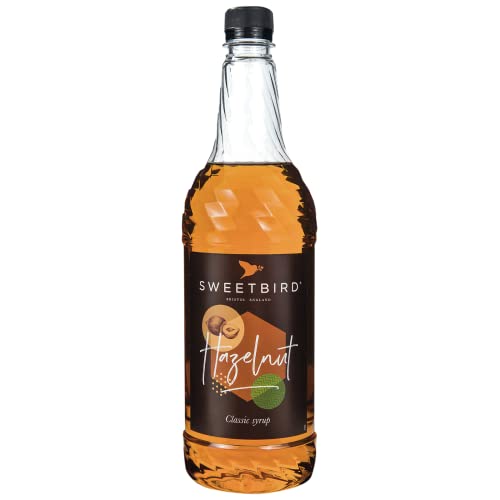 Sweetbird Hazelnut Flavored Syrup – 1 Liter (Vegan, GMO Free, All Natural)