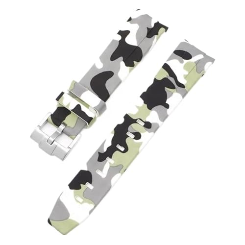 Bracelet MoonSwatch en caoutchouc de silicone GUMMMY à extrémité incurvée 20 mm motif camouflage