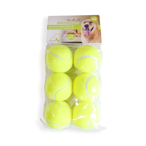 Pet Prime Pallina automatica per cani di grossa taglia, distanza di gioco 4,5-10 m, versione lussuosa (include 6 palline da tennis da 6,5 pollici e un fischietto per cani)