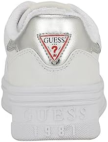 GUESS Women's SYBELA Sneaker, White/Silver 143, 8 | Image 2