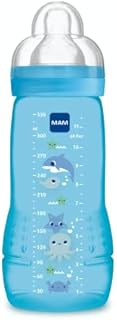 MAM Easy Active 2nd Age Bottle, 330ml - 6+ Months - X-Flow Teat, Ultra-Fast Speed - Blue