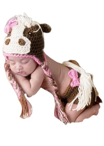 Image of Newborn Baby Photography Props Boy Girls Photo Shoot Props Outfits Crochet Knitted Costume Unisex Cute Infant Hat Pants