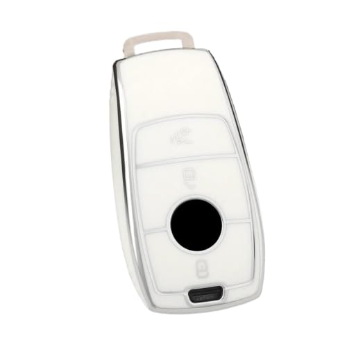Funda para llave Mercedes-Benz en TPU plata blanca para clase E C S y GLC