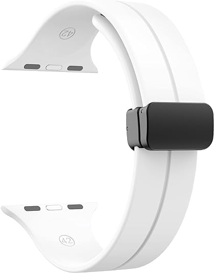 Image of Soft Silicone Sport Band Compatible with Apple Watch Ultra 49mm 45mm 44mm 42mm Magnetic Clasp Adjustable Strap For iWatch Series 10 9 8 7 6 5 4 3 2 1 SE Ultra 2nd gen (Only Strap, No Watch)