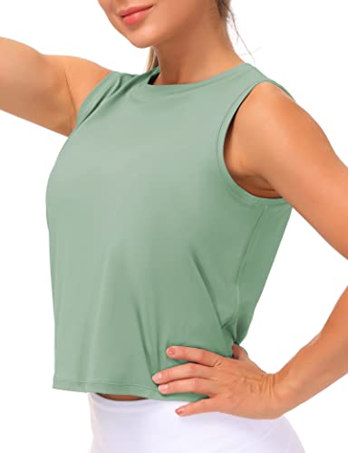 Image of THE GYM PEOPLE Women's Workout Tops in Ice Silk Quick Dry Sleeveless