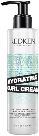 Redken Hydrating Curl Cream, Leave-in for Curly Hair, Tames Frizz, Heat Protection, With Jojoba Oil, Silicone-free, 200mL
