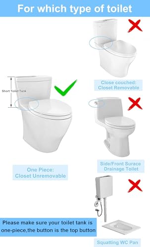 2 Inch Toilet Flush Valves Toilet Repair Kit Dual Flush Valve Replacement Fit for One Piece Toilet Top Push Button Valve (8" Height)