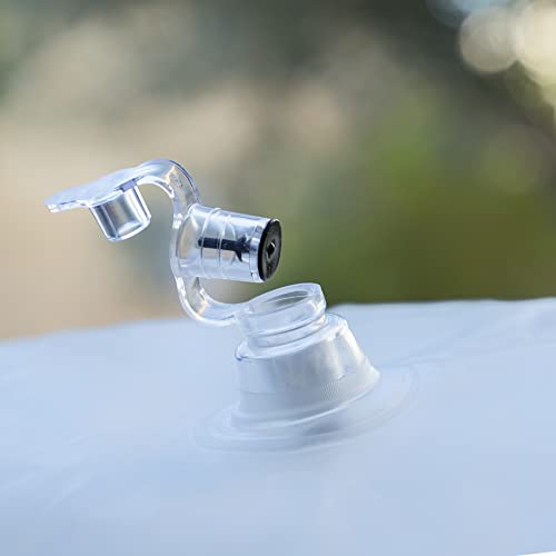 InnovaGoods - Aufblasbarer LED-Hocker Pulight, Mehrfarbige Beleuchtung, Fernbedienung, Wasserdicht, Für Innen & Außen, Inkl. Luftpumpe, Tragbar, Weiß, Unica, Kunststoff