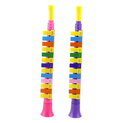LALADEFIEE 2個 ハーモニアス12ホールハーモニカ早期教育管楽器ミュージカルおもちゃフルート 子供のおもちゃのハーモニカ チャイルドハーモニカ キッドハーモニカ