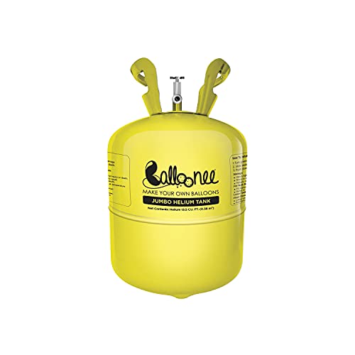Balloonee Jumbo Disposable Helium Party Kit, Helium Tank for Balloons At Home, 13.5 Cu Ft Helium Balloon Pump Kit with 50 Assorted Latex Balloons, Helium Tank, Perfect for All Celebrations